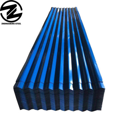 0.45mm espesor PPGI tejas de techo de metal corrugado RAL onda azul para el techo placa de acero de resistencia superior