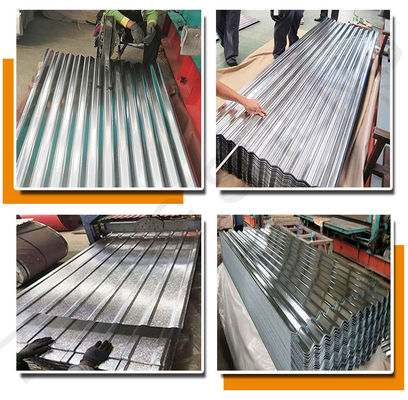 Regular Spangle IBR Forma T 0,5 mm 0,6 mm 0,7 mm espesor zinc revestido Z120g GI cubierta galvanizada placa de hoja corrugada