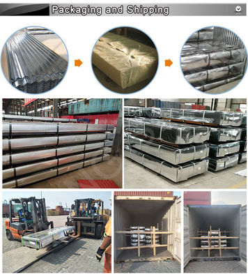 Cobre de zinc sumergido en caliente A653 Z40 Z275 DX51d 0,45 mm de espesor Placa de techo galvanizado Gi para procesamiento de perforación de servicio