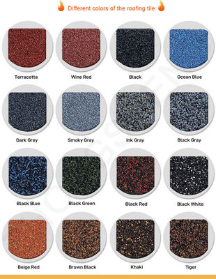 Materia prima PVC ASA Revestimiento de color de piedra de chip cubierto Metro Techo de techo de techo con y colorido diseño