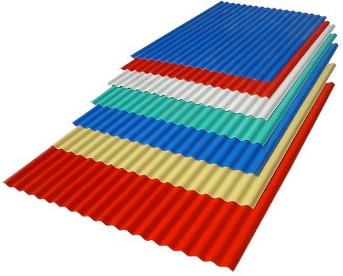 PE Revestido 0.38*1200 Azul 0.5mm Color Revestido Zincalum Roofing Sheet Azul PPGI Roofing Sheet corrugado para construcción