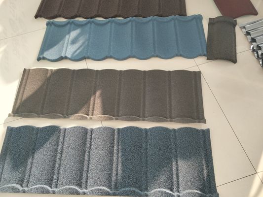 Tejas de techo de acero recubiertas de piedra tejas romanas con recubrimiento de zinc de 20-275 g/m2 y certificación PVOC