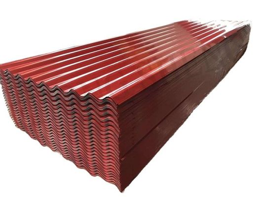 0.47 mm Hojas de techo galvanizadas Hojas de techo corrugadas de colores Ancho a petición Muestra