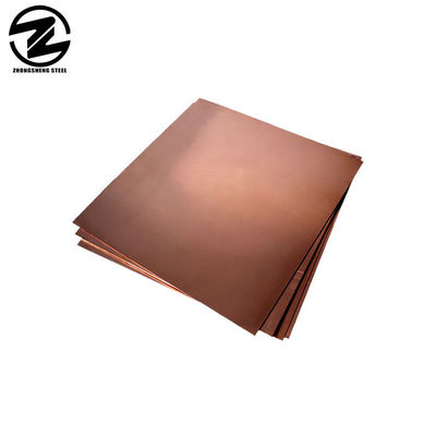 Color de cobre Placa de cobre de latón Superficie pulida Material de cobre y níquel