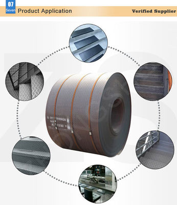 resistencia Placa de acero A36 de acero laminado en caliente bobinas cuadriculadas con 2,5 mm 3,5 mm 4,5 mm de espesor