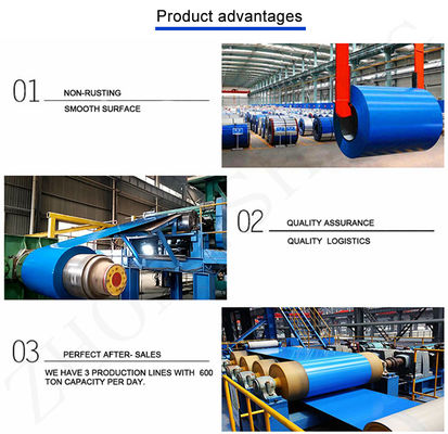 Superficie de acero PPGI galvanizado pre-pintado, recubierto de color azul para la fabricación de contenedores