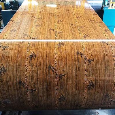 ASTM Standard Color revestido de grano de madera bobina de banda galvanizada PPGI bobina de acero para la hoja de techo SIRM certificado y aprobado