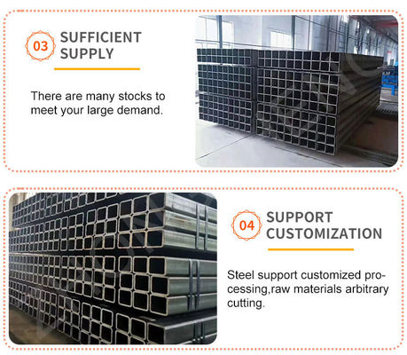 API Pipe Prime ASTM 50 x 50 Tubos cuadrados para carports Tubos galvanizados cuadrados y 1-6m de longitud