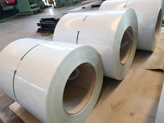600-1500 mm de ancho Blanco RAL9003 Color Prepintado Galvanizado PPGI bobina de acero con servicio de procesamiento de punción