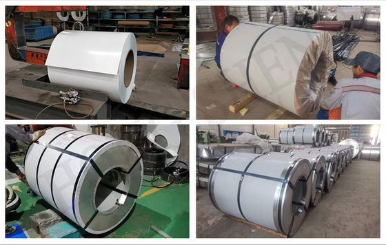 600-1500 mm de ancho Blanco RAL9003 Color Prepintado Galvanizado PPGI bobina de acero con servicio de procesamiento de punción