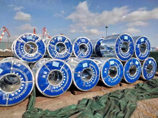Estándar ASTM DX51D Z120 3-5 toneladas por bobina 0.45 * 1220mm Tamaño Gran espangilla en caliente Gi bobina de acero galvanizado