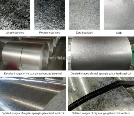 Spangle mínimo 0,6 mm bobina de acero Z275 bobina de acero galvanizado sumergido en caliente hoja de Gi para la cubierta hoja regular Spangle
