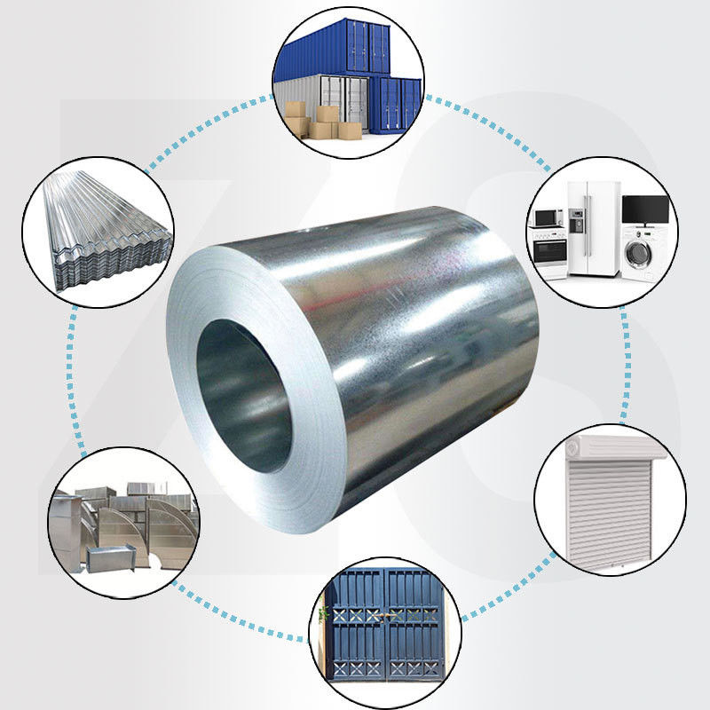 Dx51D Z275 Hoja de metal galvanizado de zinc bobinas galvanizadas en caliente de acero Gi bobinas con revestimiento de bobina ID Z30-Z40 de 508 mm/610 mm